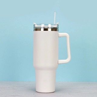 Insulated Stainless Steel Tumbler with Handle and Straw-Random color