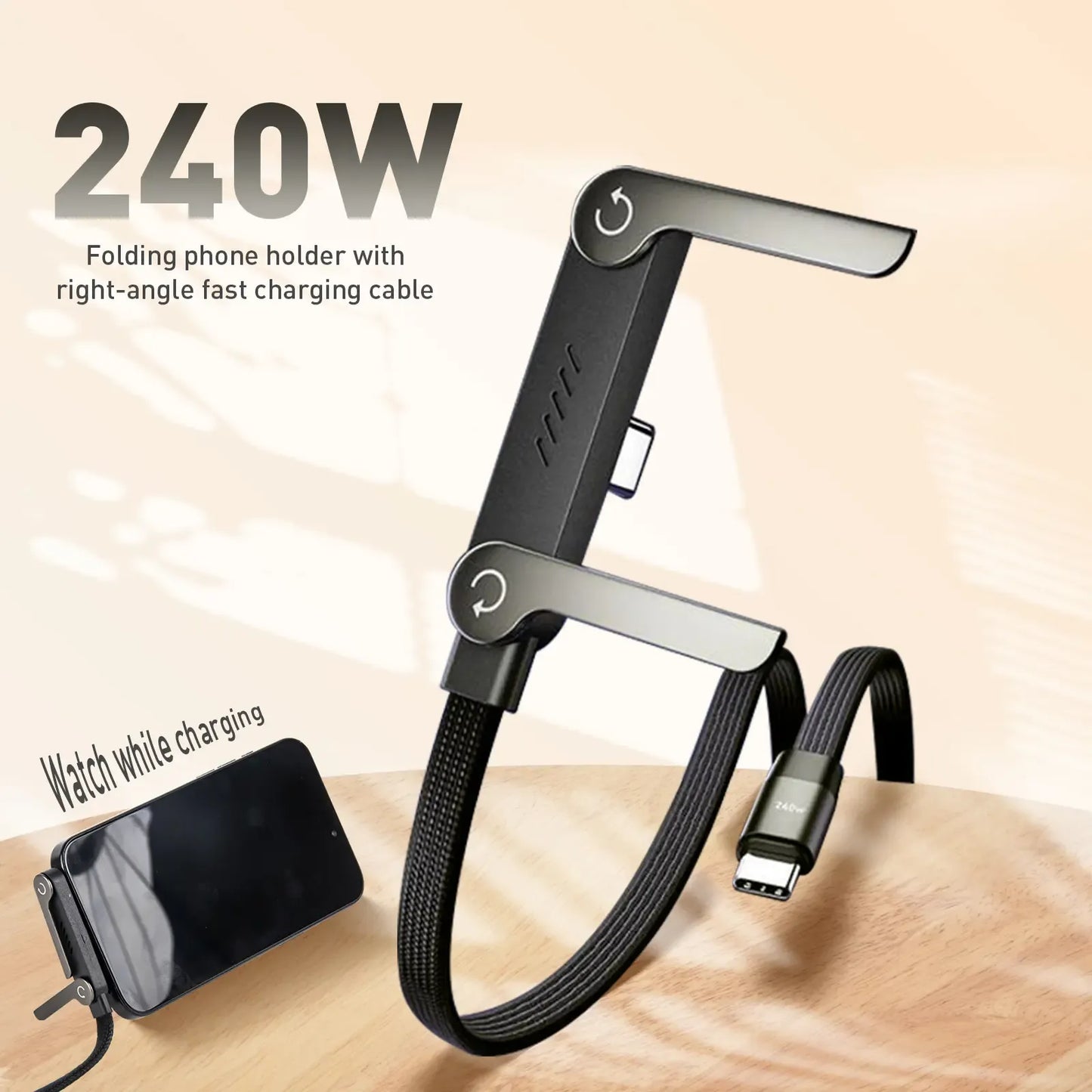 Charging Cable With Foldable Bracket