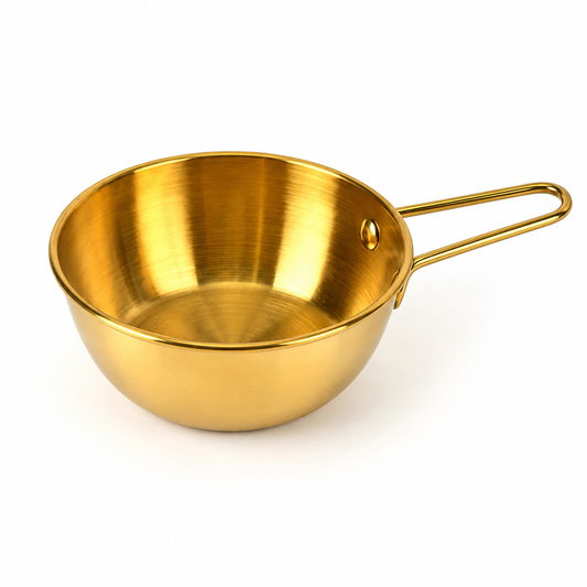 Mini Golden Stainless Steel Sauce Pan Multipurpose Kitchen Cooking Pot